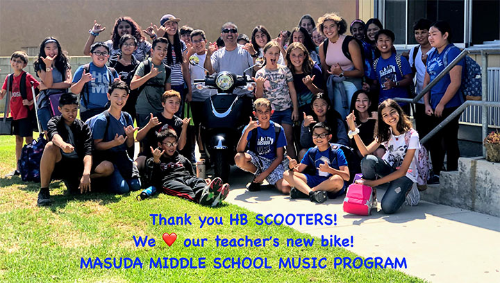 Nasuda Middle School thanks HB Scooters